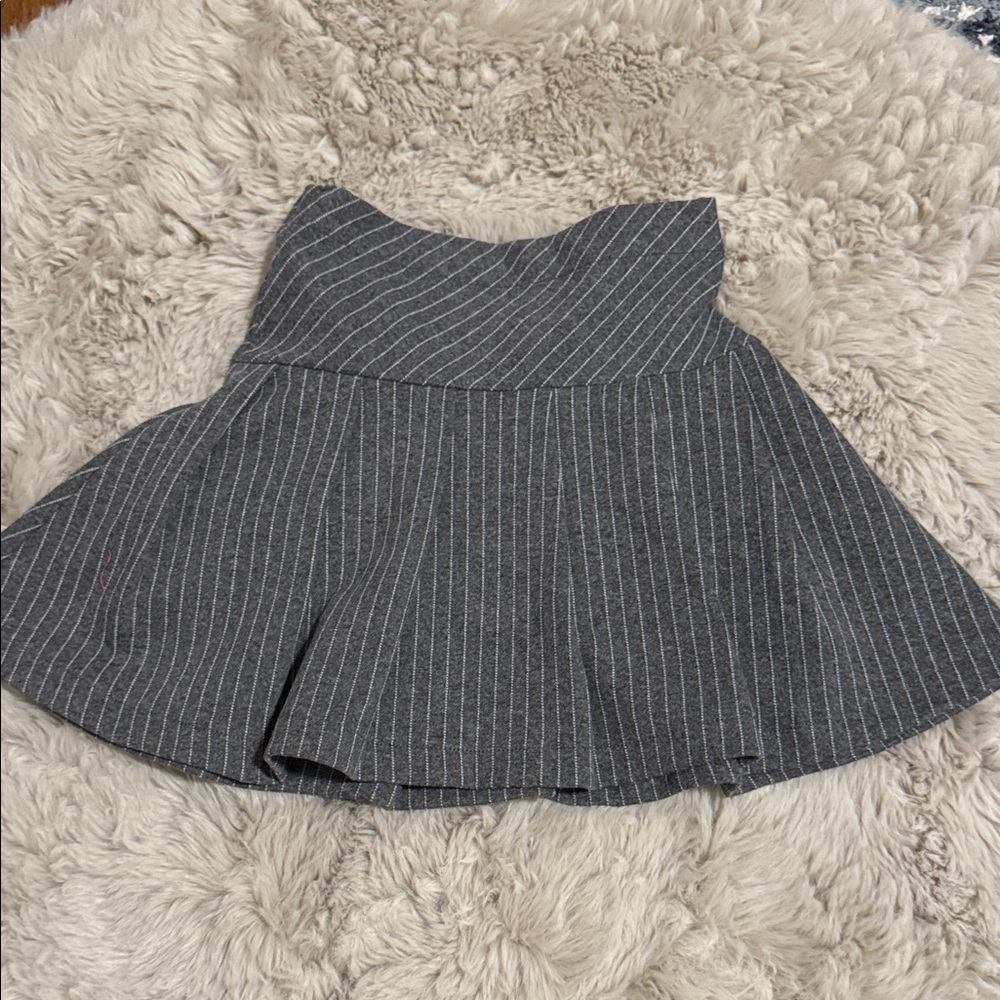 Zara Gray Pinstripe Kids Skirt